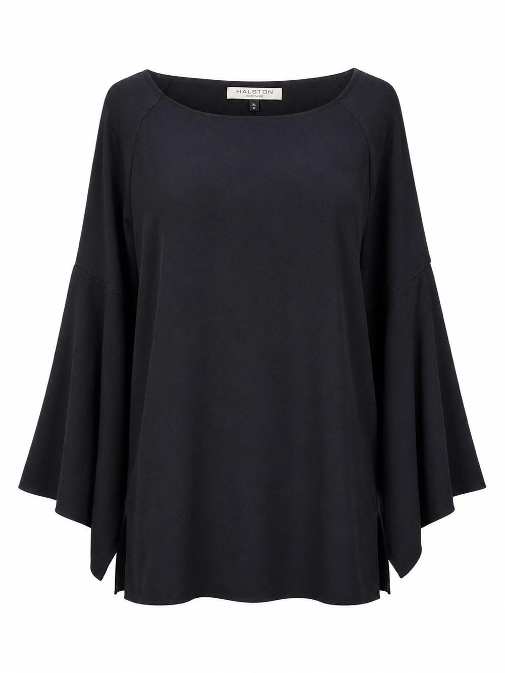 Halston Heritage Black Bell Sleeve Blouse